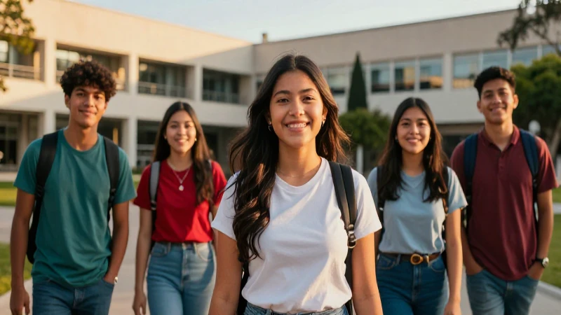Estudiantes mexicanos vibrantes en campus universitario