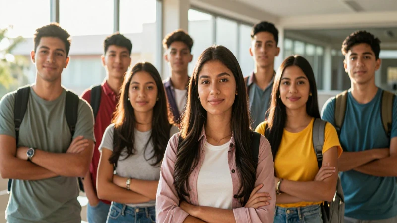 Estudiantes mexicanos ambiciosos brillando en el futuro