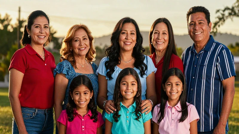 Familia mexicana vibrante simboliza oportunidad y estabilidad