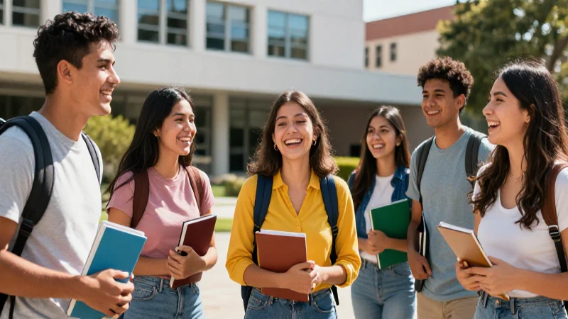 Estudiantes mexicanos exitosos en campus moderno