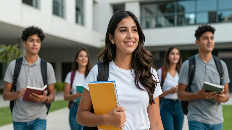 Jóvenes mexicanos, campus brillante y optimista