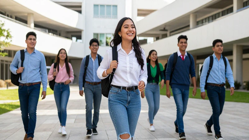Estudiantes mexicanos felices logran el éxito académico