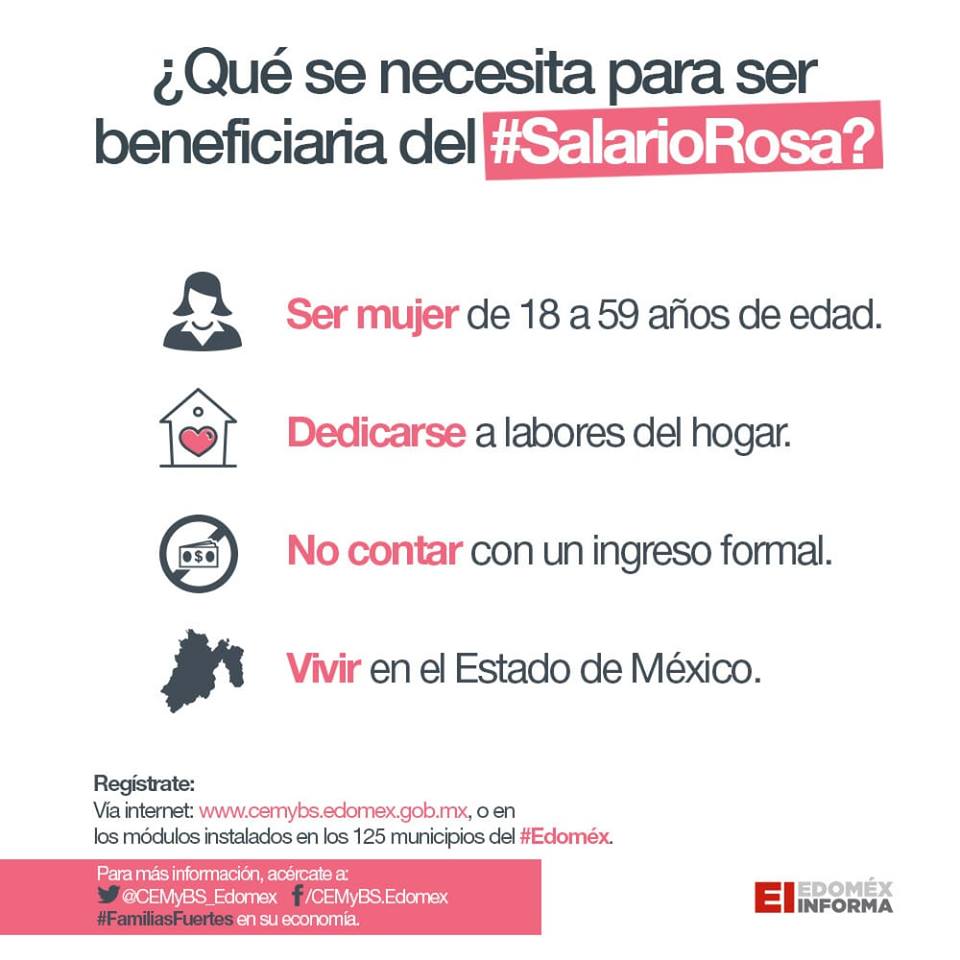 Todo sobre los requisitos del programa Salario Rosa en el Estado de México