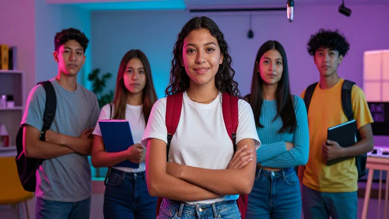 Estudiante mexicano dinámico en entorno moderno