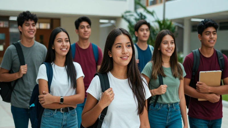 Jóvenes universitarios mexicanos dinámicos en campus