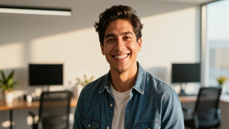 Retrato cinematográfico moderno de joven mexicano