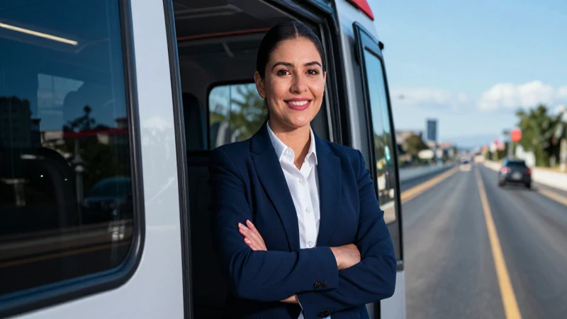 Profesional en vehículo moderno urbano