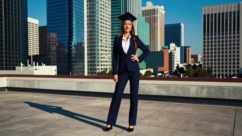 Joven graduado mexicano elegante en la ciudad