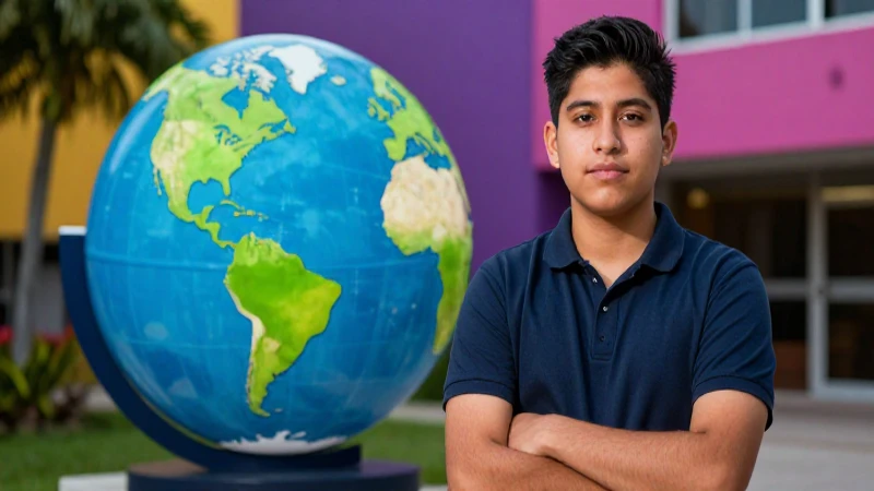 Estudiante mexicano, traducción y campus vibrante