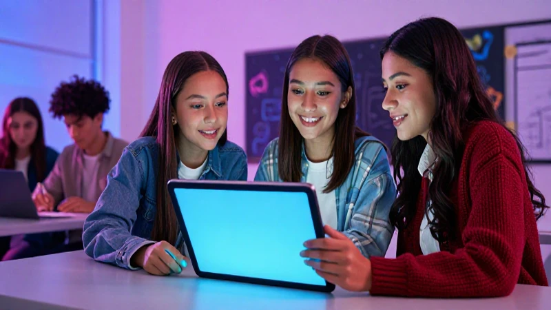 Estudiantes mexicanos colaboran en aula digital moderna
