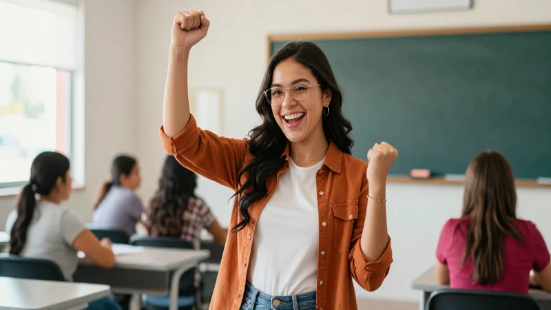 Estudiante mexicano celebra éxito en aula vibrante