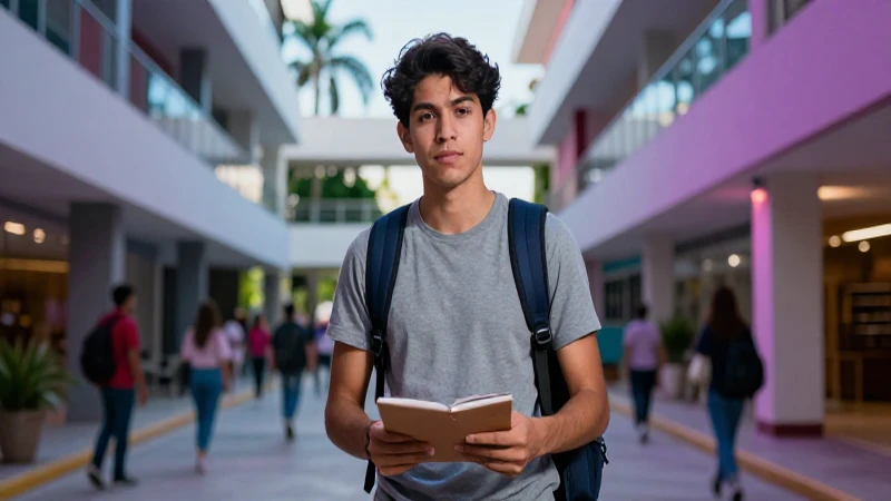 Estudiante mexicano dinámico en entorno académico