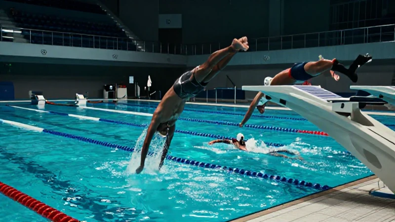 Nadador mexicano triunfa en piscina vibrante y moderna