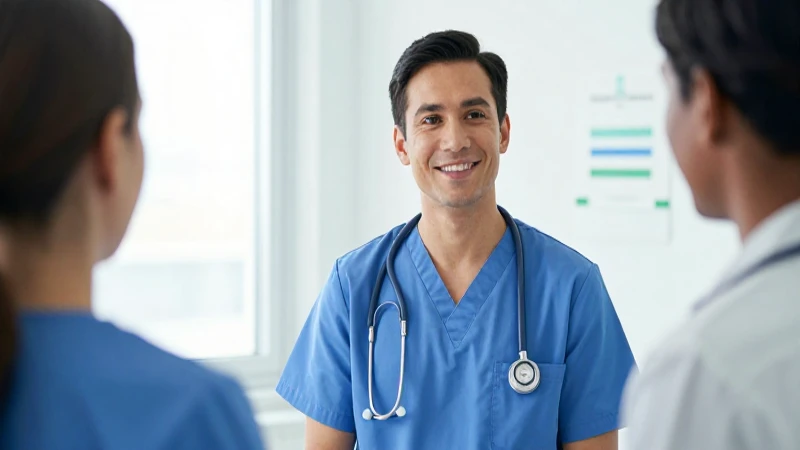Profesional de salud en entorno moderno y vibrante