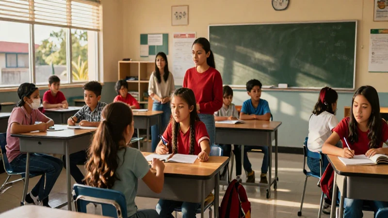 Estudiantes mexicanos en vibrante actividad escolar