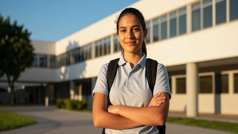 Estudiante mexicano moderno en luz dorada
