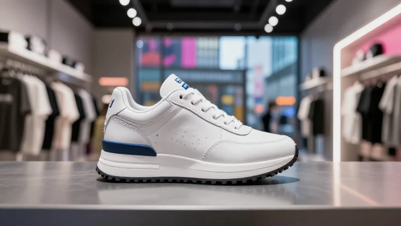 Zapatilla elegante en tienda moderna