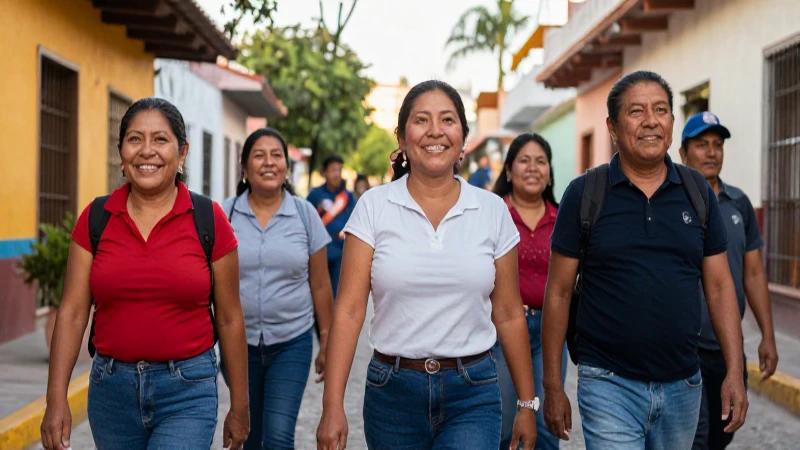 Comunidad sonriente de Xochimilco hacia el futuro