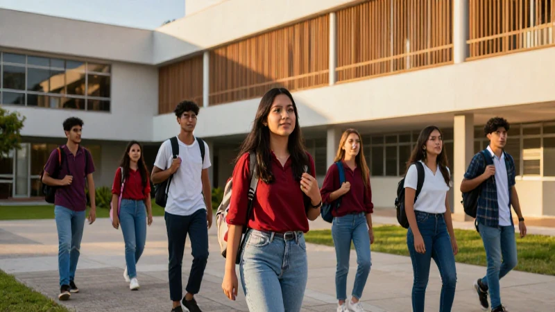 Estudiantes mexicanos en campus universitario vibrante