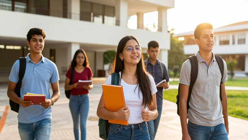 Estudiantes mexicanos en campus universitarios vibrantes