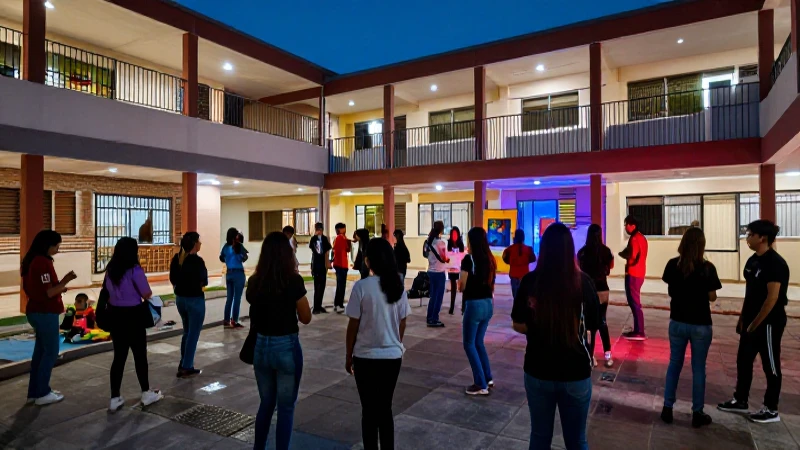 Arte vibrante en el campus escolar Azteca