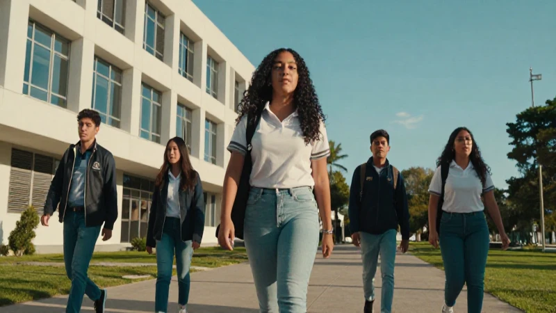 Estudiantes mexicanos dinámicos en campus moderno
