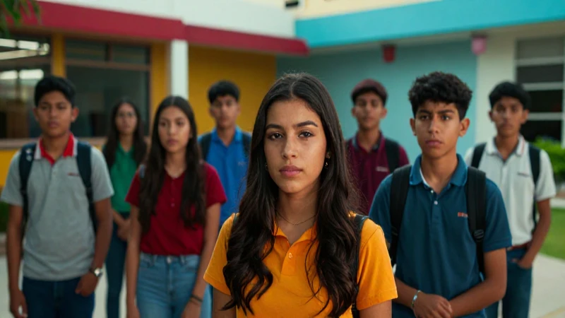 Estudiantes mexicanos en campus moderno