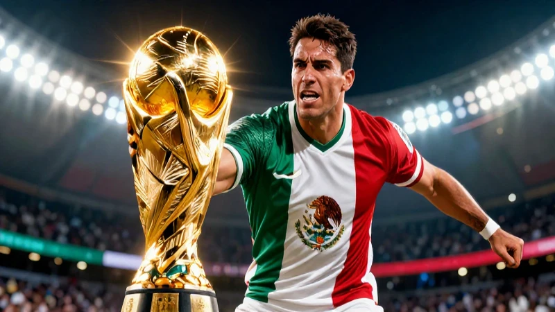 Héroe deportivo mexicano con trofeo brillante