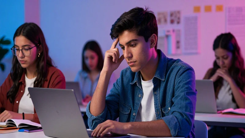 Estudiante mexicano moderno en ambiente colaborativo