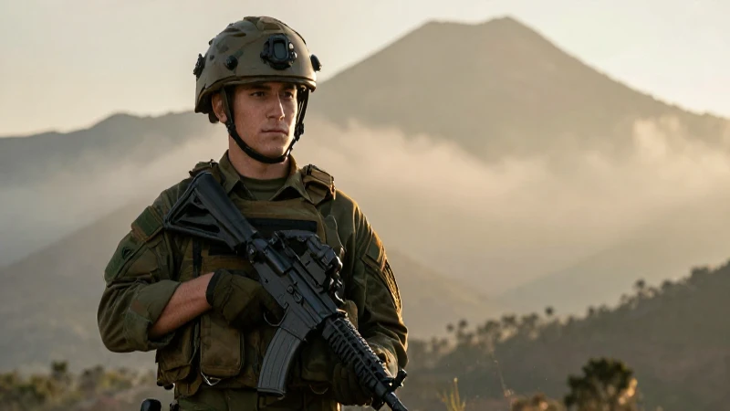Recruta mexicano en montañas con equipo militar moderno