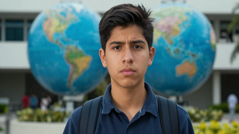 Retrato mexicano de estudiante, mirada intensa y detallada