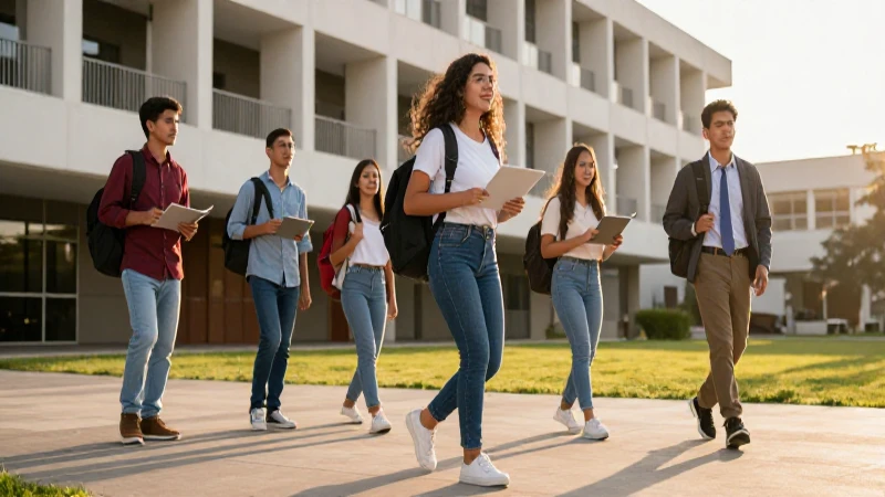 Estudiante mexicano vibrante en campus moderno