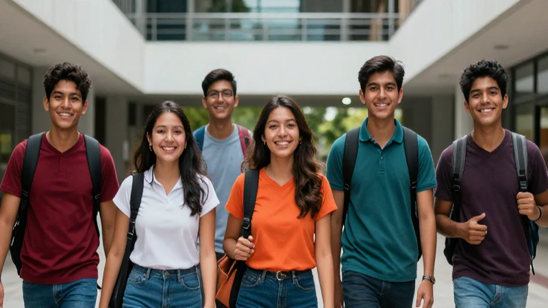 Estudiantes mexicanos exitosos en campus moderno