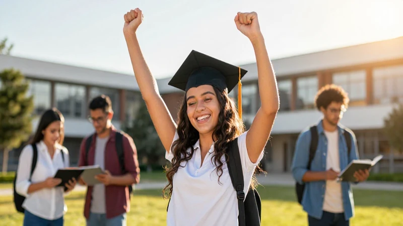 Triunfo estudiantil mexicano en campus moderno