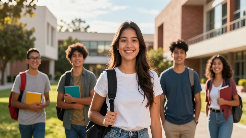Joven mexicana exitosa en el campus universitario