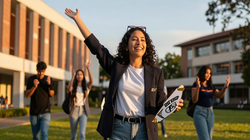 Éxito Beca 18 en campus peruano moderno
