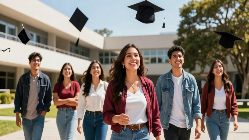 Estudiantes mexicanos celebran su graduación en el campus