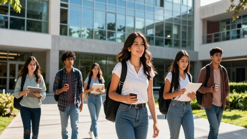 Estudiante mexicano en campus moderno vibrante