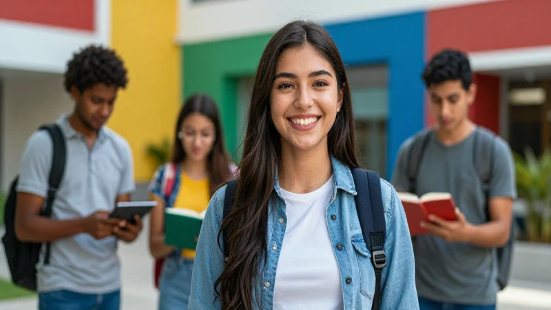 Retrato vibrante de estudiante mexicano moderno
