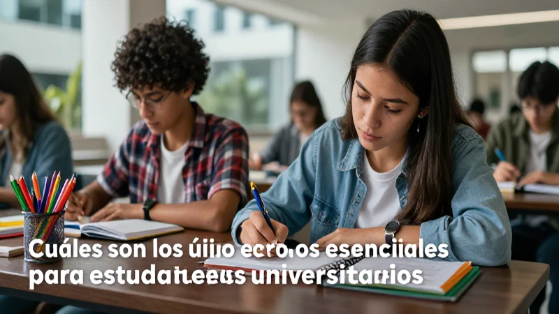 Estudiante universitario concentrado con útiles vibrantes