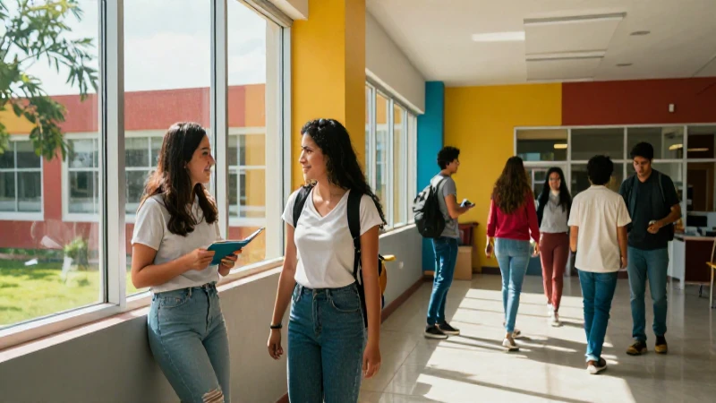 Estudiante mexicano vibrante en campus soleado