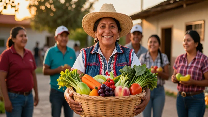 Alegría mexicana con productos frescos vibrantes