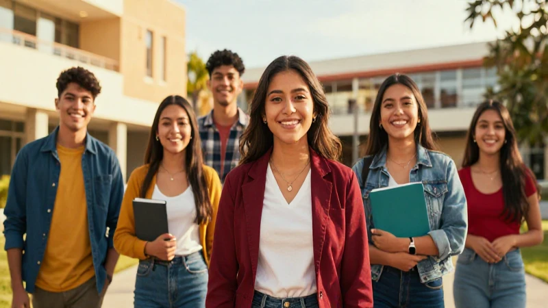 Estudiantes mexicanos exitosos en campus moderno