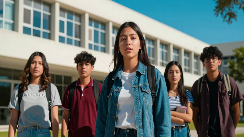 Joven mexicano en campus moderno y vibrante