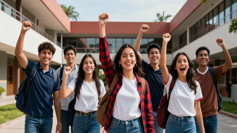 Estudiantes mexicanos celebran su éxito académico en la universidad