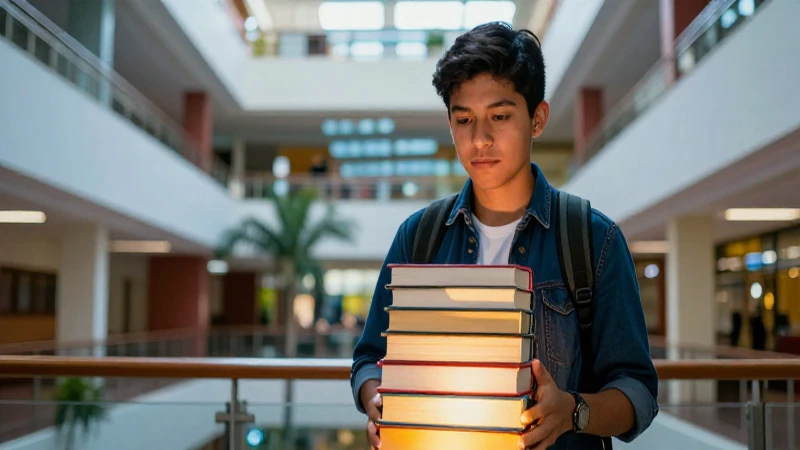 Estudiante mexicano exitoso en universidad moderna