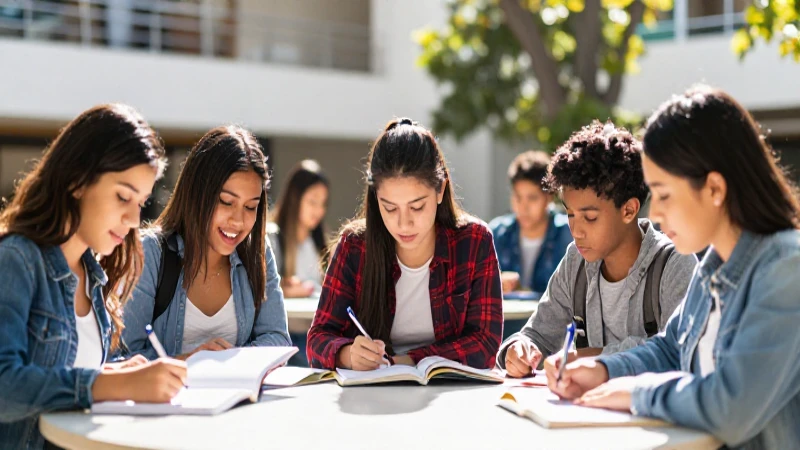 Estudiantes mexicanos estudian exitosos en campus moderno