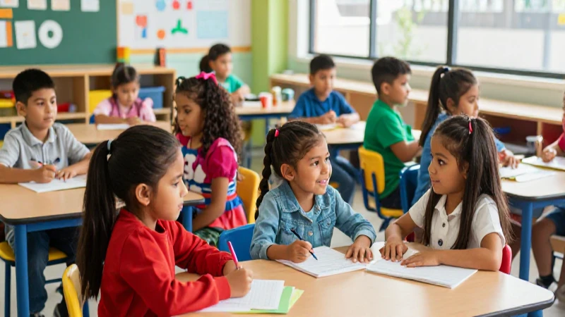 Alegres preescolares mexicanos aprendiendo en el aula