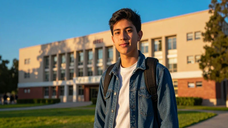 Estudiante universitario mexicano logra metas en el campus moderno