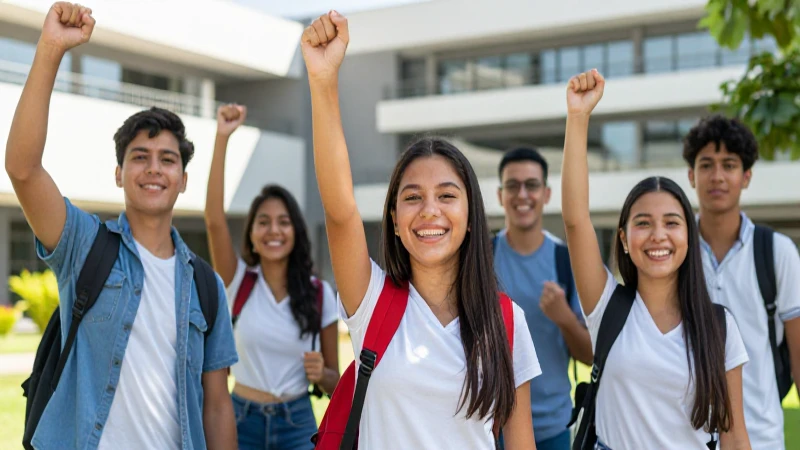 Estudiantes mexicanos celebran éxito en campus moderno